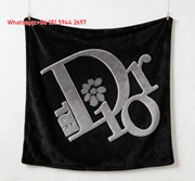 Dior Flocked Logo Flannel Sofa Throw Blanket D351